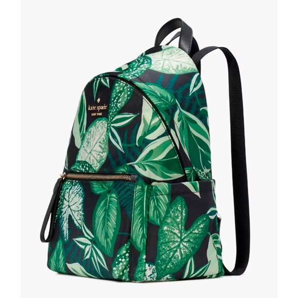 S Kate Spade Chelsea Green Fern Foliage Medium Backpack KH414 NWT $299 Retail main image 4